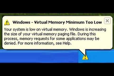 Risolvere I Problemi E Inoltre Correggere L’errore “Memoria Virtuale Di Windows Troppo Bassa”.