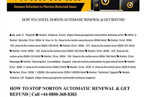 Fixed: How To Fix An Issue With Canceling A Norton Antivirus Subscription.