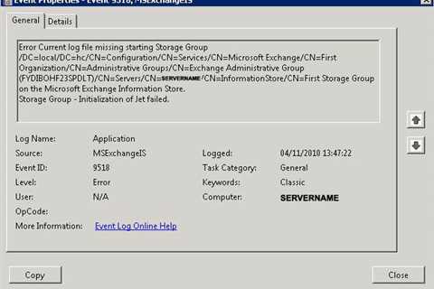 Troubleshooting And Fixing Event ID 9518 Exchange 2007