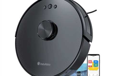 InstaRobo R1 Laser Navigation Robotic Vacuum Cleaner(Black), with Exact Multi-Stage Mapping,..