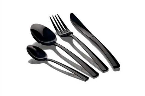 24-Piece Stainless Metal Mirror End Cutlery Set Black Assortment for $129