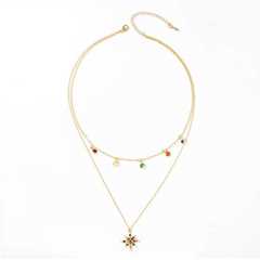 Star Necklace Layered with Rainbow Cubic Zirconia Stones for $74