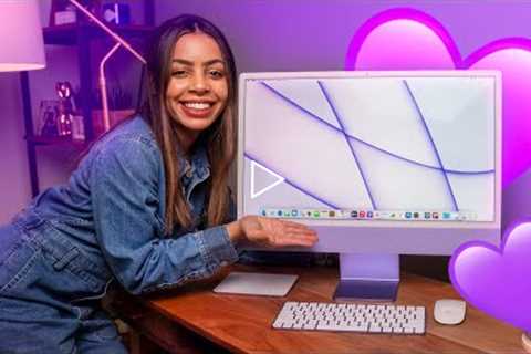 Purple M1 iMac Unboxing + first look! 💜