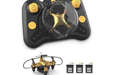 Golden Mini Drone for Grownup Freshmen and Youngsters, Transportable RC Quadcopter with Auto..