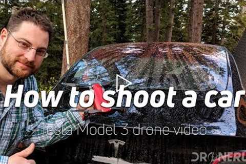 How to use a drone to shoot a car  - Tesla Model 3 video from the DJI Mavic Air