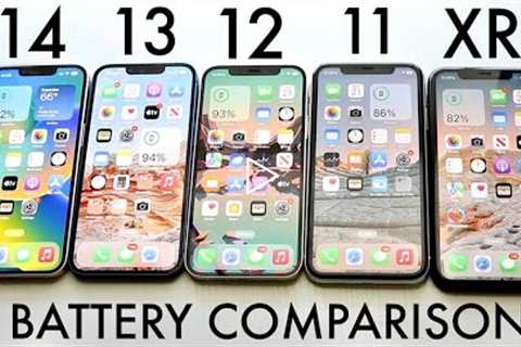 iPhone 14 Vs iPhone 13 Vs iPhone 12 Vs iPhone 11 Vs iPhone XR Battery Life Comparison!