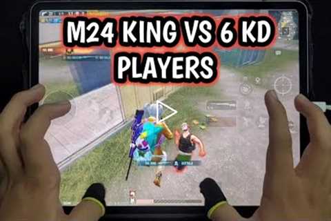 M24 KING 🤴 VS 6KD PLYERS 1 VS 3 RANDOM CHALLENGE | IPAD PRO 6-FINGERS CLAW HANDCAM | PUBG MOBILE