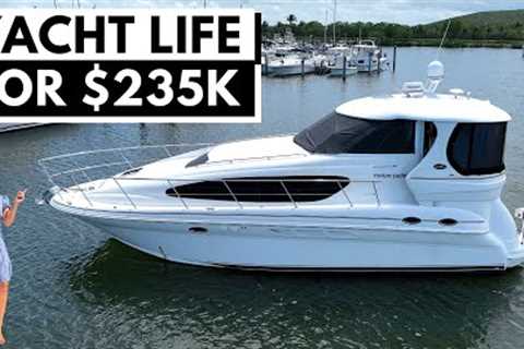 OUR YACHT Build UPDATE & Affordable Liveaboard Yacht Tour $235K 2003 SEA RAY 390 MOTOR YACHT