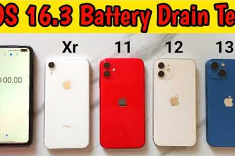 iOS 16.3 Battery Drain Test || iPhone Xr vs 11 vs 12 vs 13 Battery Drain Test