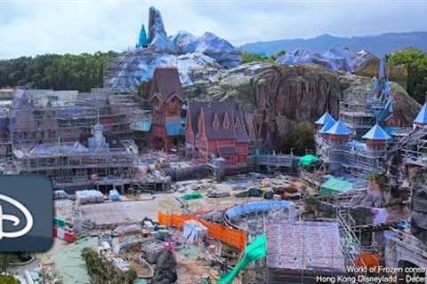 Drone Video: Construction Update From World of Frozen | Hong Kong Disneyland