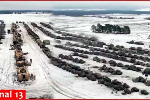 Hundreds of Ukrainian equipment spotted preparing for battle near Izyum - drone footage