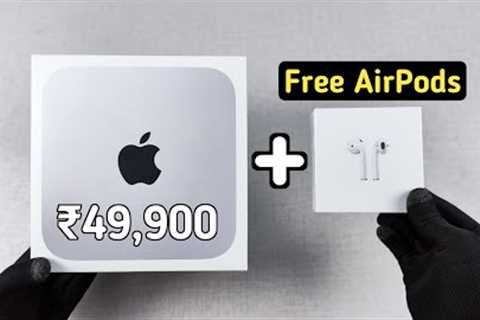 Crazy Deal Apple Mac Mini M2 + AirPods  ₹49,900 Unboxing 😍 Back To School 2023