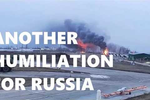 CARNAGE AS UKRANIAN DRONE SWARM ATTACKED RUSSIAN MILITARY AIRPORT IN PKSOV || 2023