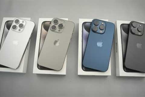 iPhone 15 Pro in All Colors Natural Titanium, Blue, Black & White