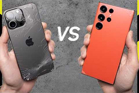 iPhone 15 Pro Max vs. Galaxy S23 Ultra Drop Test!