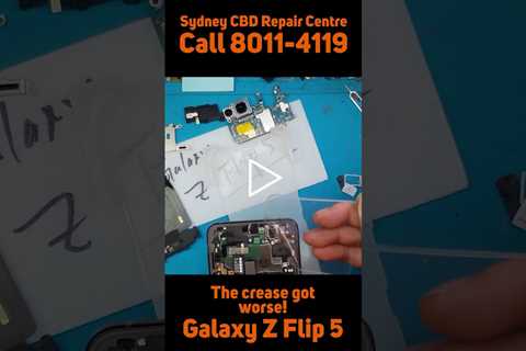 Folded to death! Let's fix it. [SAMSUNG GALAXY Z FLIP 5] | Sydney CBD Repair Centre #shorts