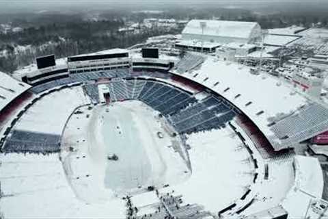 Highmark Stadium Crews Shoveling Snow from Seats - Buffalo Bills