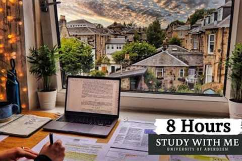 8 HOUR STUDY WITH ME | Background noise, 10 min Break, No music, Study with Merve