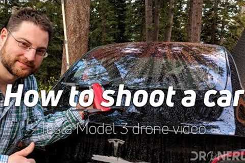 How to use a drone to shoot a car  - Tesla Model 3 video from the DJI Mavic Air