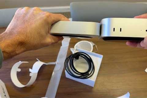 Mac Mini m4 Unboxing and Comparison to Previous Generation Apple Mac Mini Desktop Computer