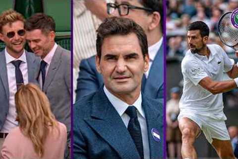 Roger Federer, England Cricketers and celebrities welcome Novak Djokovic onto court | Wimbledon 2025