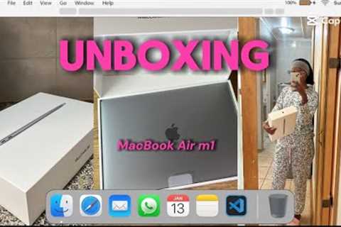 Unboxing my new MacBook Air M1(space grey)|I’m just a girl in my soft era.🙂‍↕️