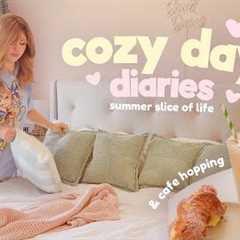 COZY SUMMER DIARIES 🐚🌥️🌷  Summer Holiday Prep with me! Cafe Hopping & Shopping 🏡 Home Vlog