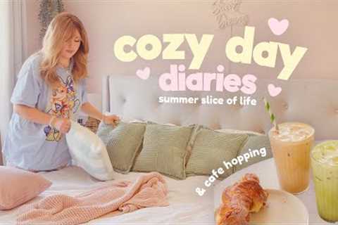 COZY SUMMER DIARIES 🐚🌥️🌷  Summer Holiday Prep with me! Cafe Hopping & Shopping 🏡 Home Vlog